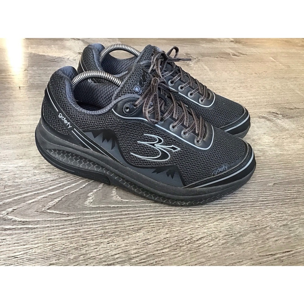 Gdefy Gravity Defyer Mighty Walk Men's Size 9.5 2E Black Walking Shoes Sneakers